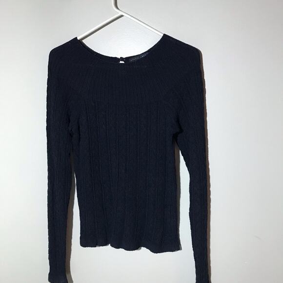 Ralph Lauren womens navy blue silk blend pullover cable open knit sweater - Picture 1 of 11